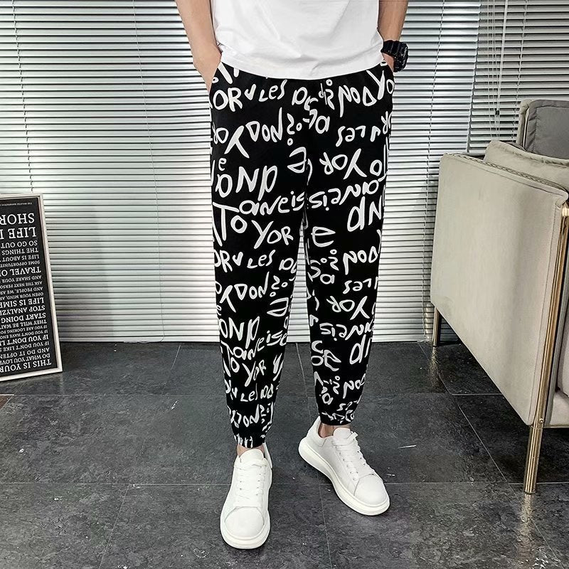 Summer Thin Casual Trend Men's Versatile Ankle Banded Pants