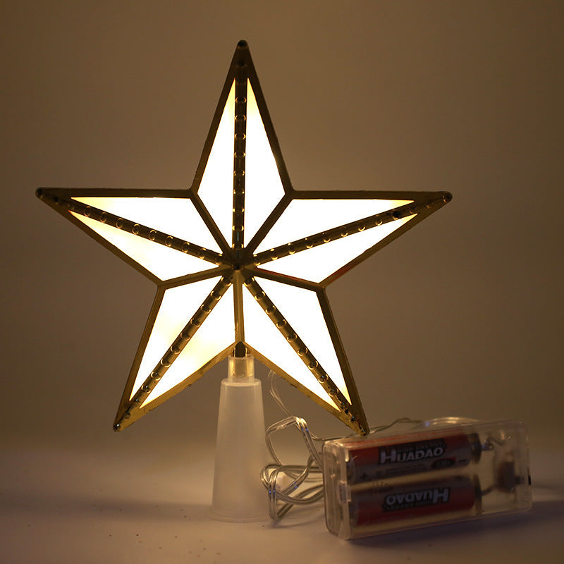 Christmas Lights Tree Top Star Plastic USB Battery Two Functions For Power Supply