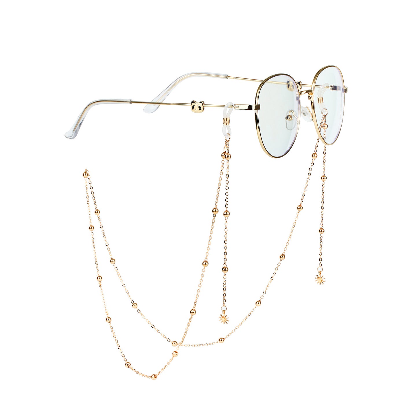 European And American Cross-border Letter Glasses Chain Fashion New Butterfly Shell Glasses Hanging Chain Star Butterfly Sunglasses Chain