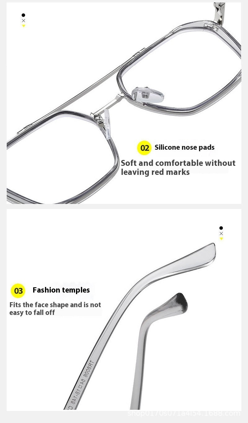 Domineering Flat Light And Zero Degree Anti Blue Light Glasses