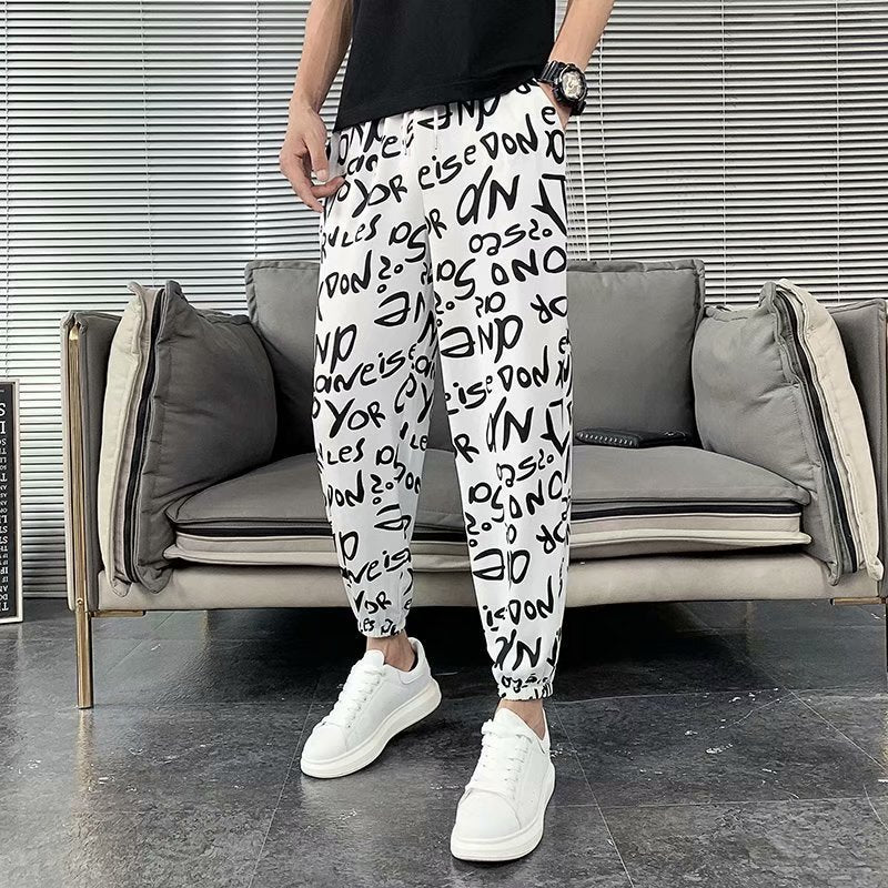 Summer Thin Casual Trend Men's Versatile Ankle Banded Pants